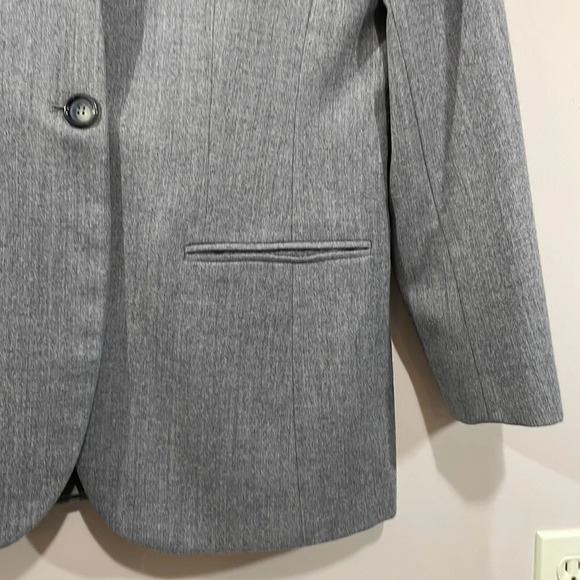 Vintage Liz Claiborne Collection Wool Single Button Gray Blazer Suit Jacket 10 - Picture 5 of 15